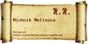 Michnik Melissza névjegykártya